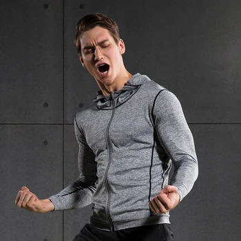 

Men Compression Sweaters Hoody Coat Jacket Fitness Jogger Exercise Clothes Fashion Casual Long Sleeve