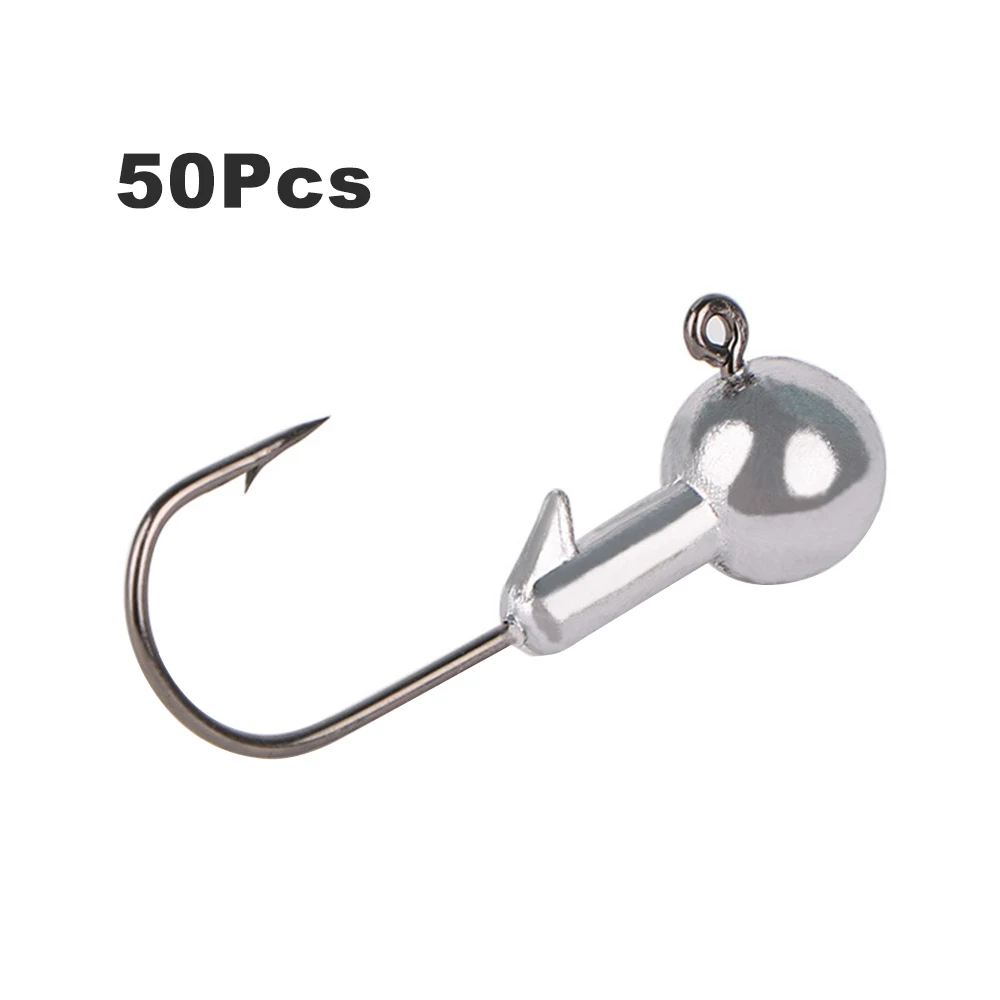 

50Pcs Fishhooks Lead Fishing Hooks Round Fishing Jig Head Hook 1/2/3/3.5/4/5/7/10/14g For Soft Lure Fishing Accessories