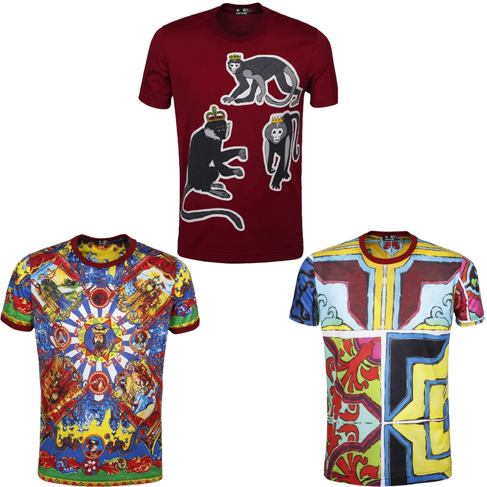 

Men Summer New Fashion Monkeys Print T Shirt Men Slim Fit Hip Hop Funny tshirt High Quality Cotton Top Tees