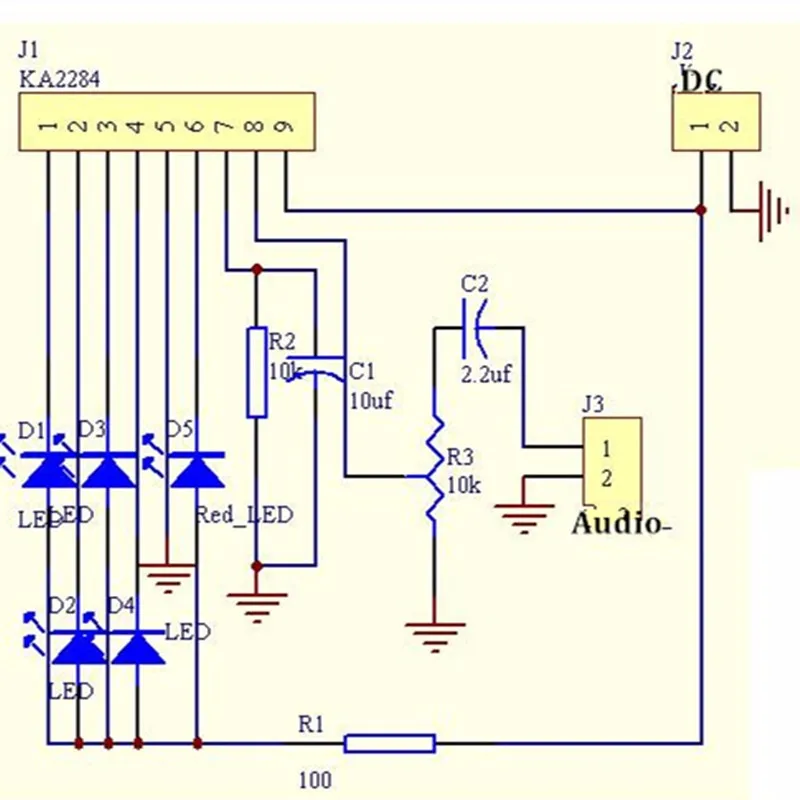 Электронный набор для самостоятельной сборки KA2284 набор для самостоятельной сборки индикатор уровня звука набор деталей 5 мм красный зеленый светодиодный индикатор уровня 3,5-12 В