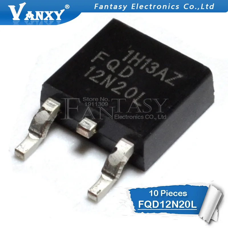 

10pcs FQD12N20L TO252 FQD12N20LTM TO-252 FQD12N20 12N20L 200V logic level N-channel MOSFET