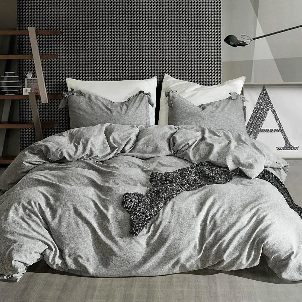

3-Piece Set Candy Color Water Wash Ball US Creases Duvet Cover Set Solid Color Quilt Cover Set High Quality Home Bed Supply