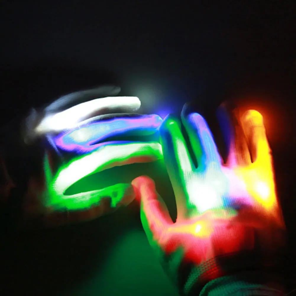 Креативные светодиодные перчатки мигающий палец 1 пара Красочные вечерние фестиваль веселье домашний диско DJ