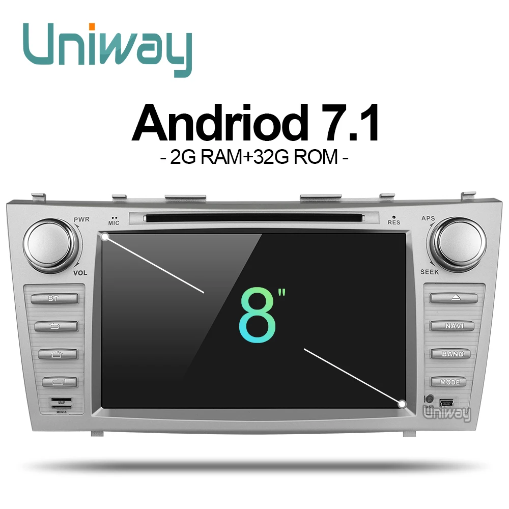 Best uniway ZKMR8071 2G+32G 2 din android 7.1 car dvd for toyota camry 2007 2008 2009 car radio gps navigation  with steering wheel 0