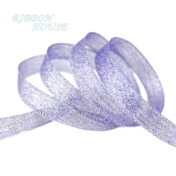 

(25 yards/roll) 3/8''(10mm) Lavender Metallic Glitter Ribbon Colorful gift package ribbons wholesale