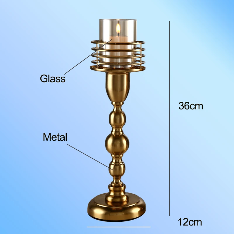 Подсвечник из металли в гостинную стеклянные подсвечники для декора дома хрустальный подсвечник новогодний фонарь для свечи подсвечник фонарь декоративный подставка под свечу для фойе столовая - Цвет: Type-B-L
