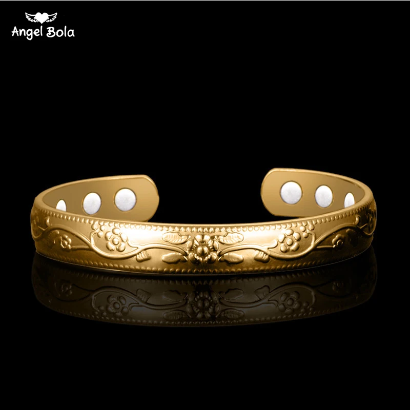 

Weight Loss Health Magnet Bracelet Wholesale Dubai Bangle Jewelry Gold Color Ethiopian Bracelet for Women African Arab Items