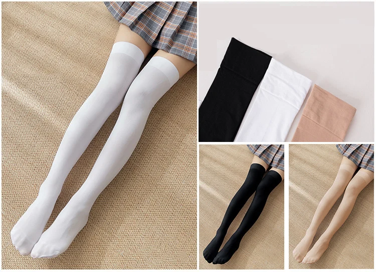 1 пара, модные женские носки для школьниц, весна-лето, непрозрачные чулки выше колена, эластичные сексуальные чулки, черные/белые
