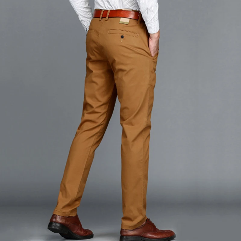 Najtaniej VOMINT 2019 nowych mężczyzna dorywczo spodnie biznesowe Stretch elastyczna tkanina Slim proste spodnie czarny niebieski Khaki duży rozmiar 44 46 V7S1P007