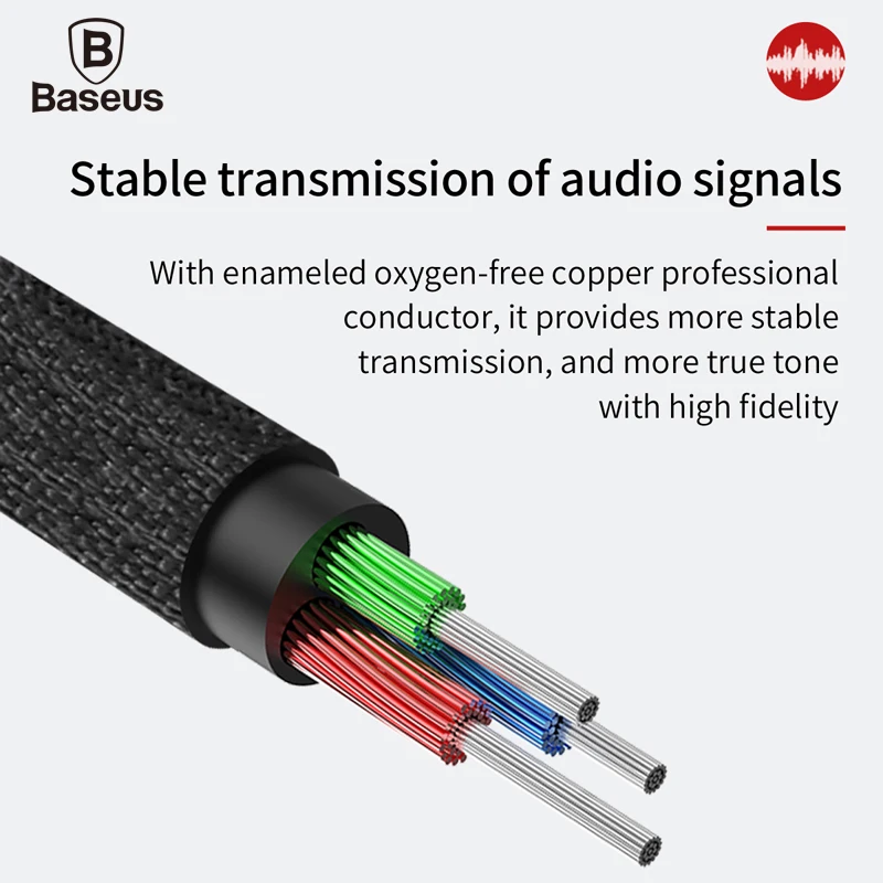 Baseus 0.5m 1m 1.5m M30 Aux Cable Jack 3.5mm Male to Male Audio Cable Adapter for Car Headphone Speaker Computer Laptop Aux Cord