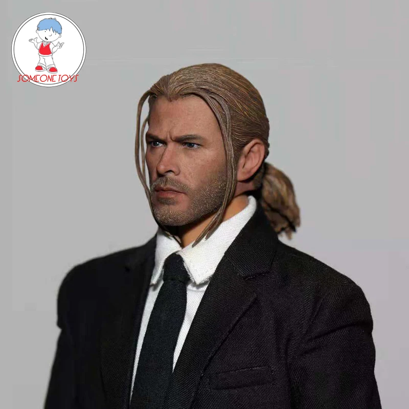 

1/6 Scale ELITE TOYS man hero Head Sculpt Model With brown hair Braid head carving For 12 inch Male Body Figures doll