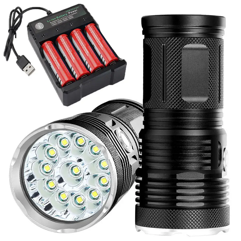 

Strong light flashlight LED powerful lantern 3 mode waterproof flashlight torch xm t6 18650 battery camping hunting A1