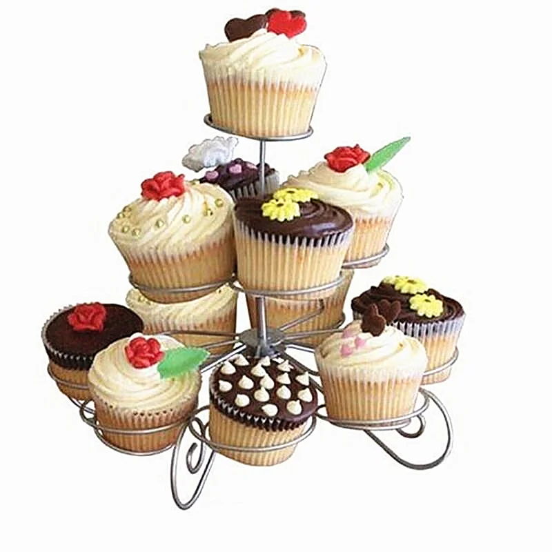 3 Tier Wire Cupcake Stand Muffin Holder Tower Cakes Decorating Supplies