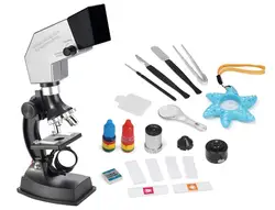 Подарок на Новый год 900X-100X 4-полосная детский ученический научных экспериментов развивающие игрушки проекции набор микроскопов