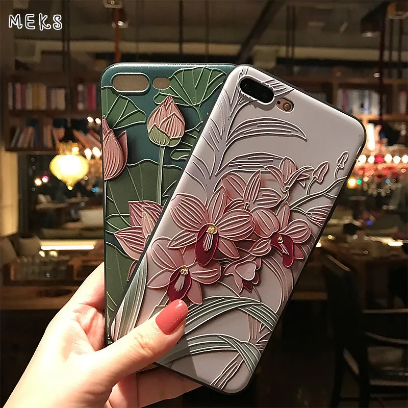 

MKS 3D relief beautiful green lotus flower Water lily soft silicon case For Xiaomi Mi Mix2 Mix2S Mix3