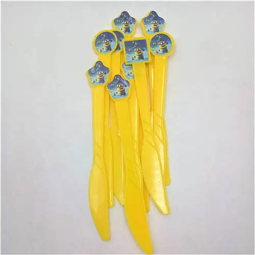 

10pcs/set Cartoon Minion Theme Disposable Plastic Knife/Fork/Spoon For Kids Birthday Baby Shower Party Decoration Supplies
