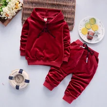 Одежда для детей; осенне-зимняя одежда для мальчиков и девочек; комплекты из 2 предметов; детская одежда; Рождественский костюм; бархатные комплекты одежды для девочек