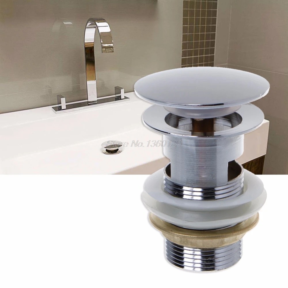 

Bathroom Sink Drain Stopper Sink Tap Push Button Pop up Waste Plug Slotted Drain DEC07 Dropship