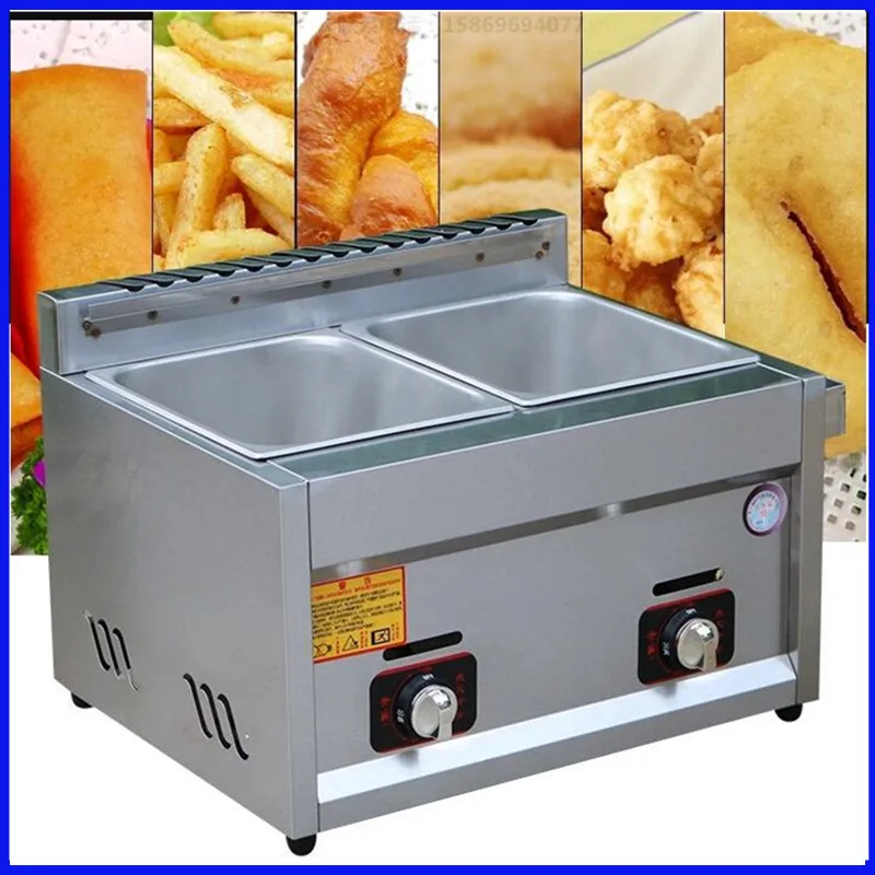 New design stainless steel gas deep fryer double cylinder gas fryerin