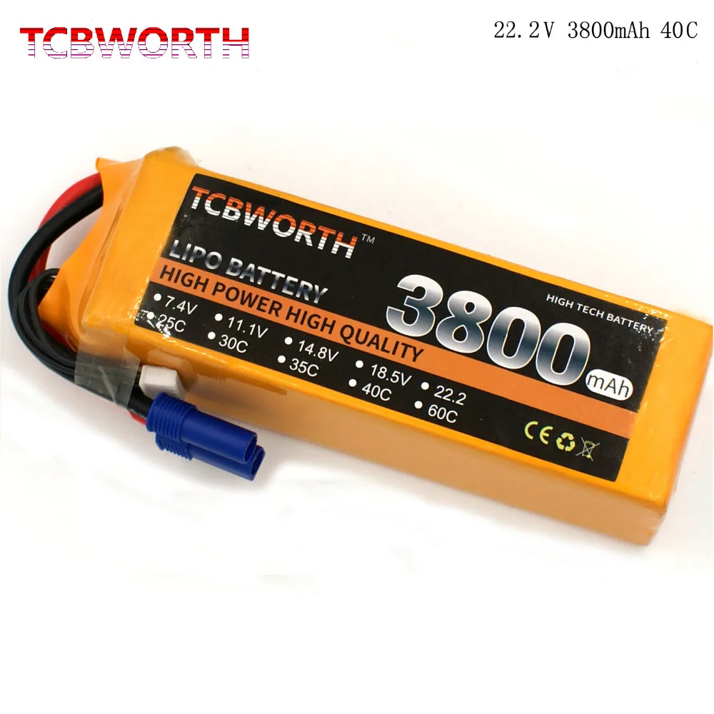 

TCBWORTH RC LiPo battery 6S 22.2V 3800mAh 40C Max 80C For RC Helicopter Quadrotor Airplane Car boat Truck 22.2V battery LiPo