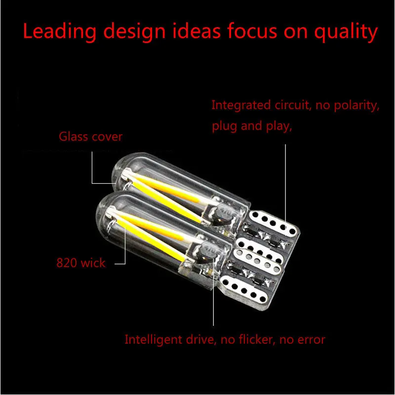 10pcs of T10 w5w Bulb 194 car led Filament COB Glass Interior Tail Rear fog Bulb Reading Signal Parking Lamp White for Opel 10pcs of T10 w5w Bulb 194 car led Filament COB Glass Interior Tail Rear fog Bulb Reading Signal Parking Lamp White for Opel
