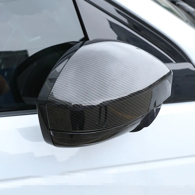 Carbon Fiber Style Rearview Mirror Cover Trim For Land Rover Discovery