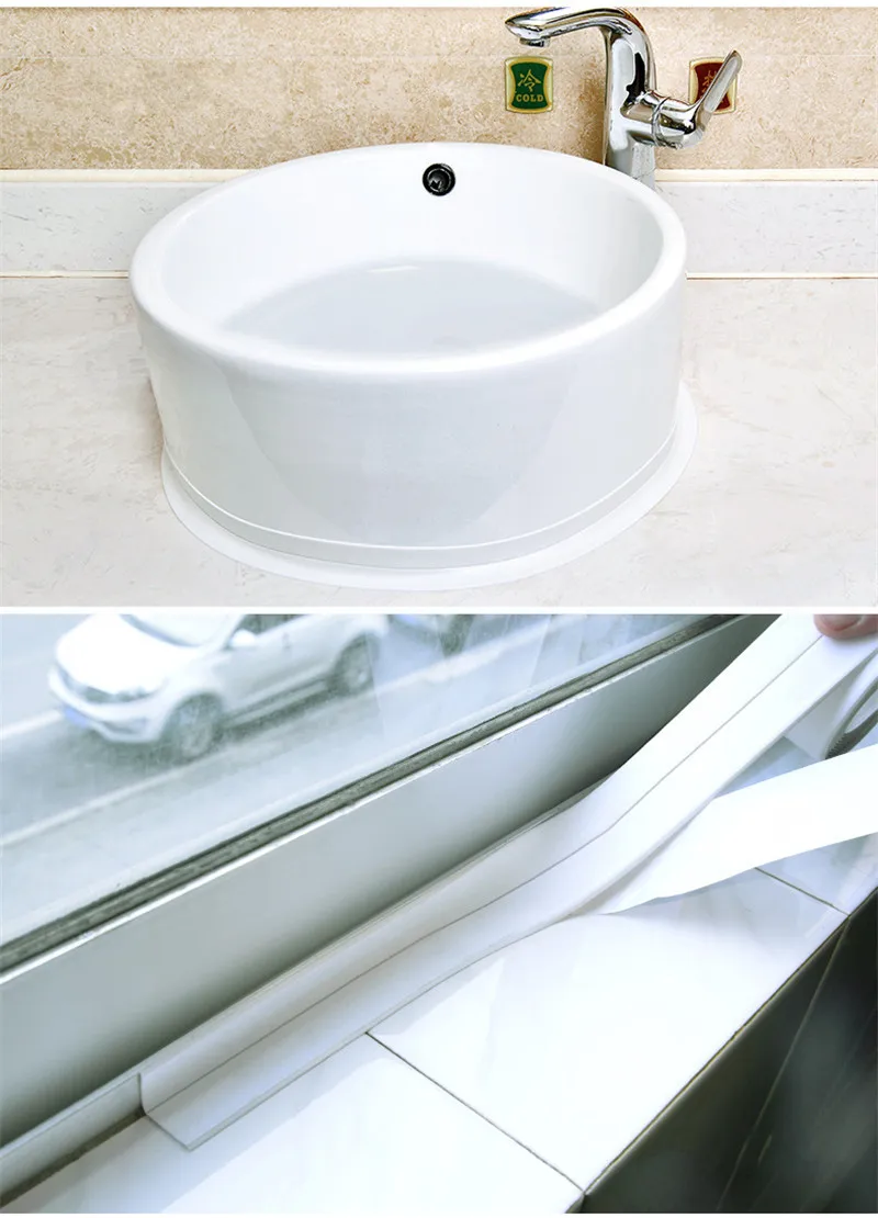 3,8*320 см самоклеющиеся Кухонные керамические наклейки водонепроницаемые анти-влаги ПВХ наклейки s ванная комната стены угловая раковина