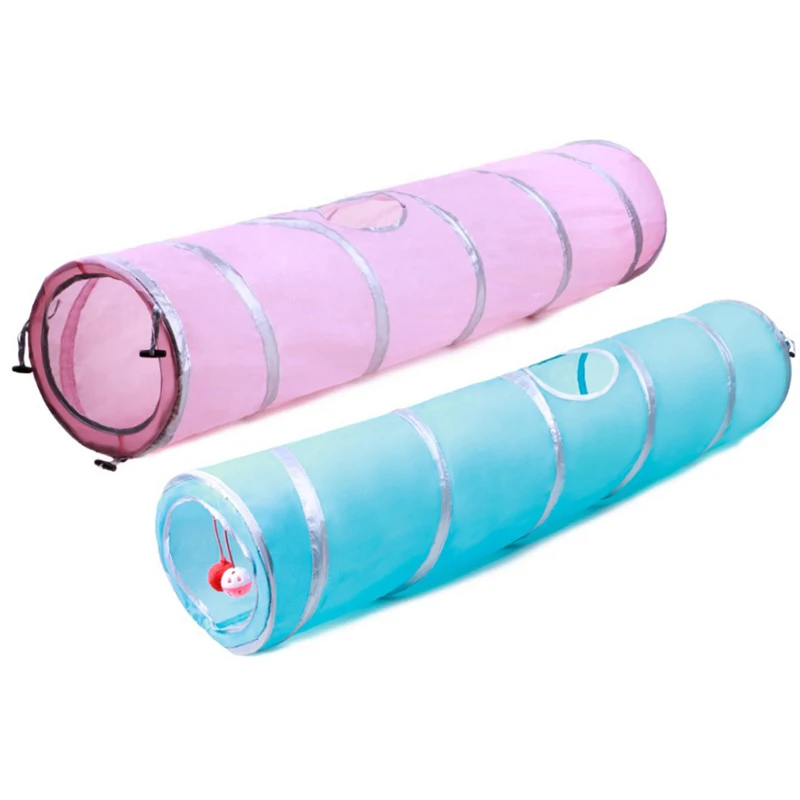 

2 Color Collapsible Crinkle Kitten Toys Funny Pet Cat Tunnel 2 Holes Play Tubes Balls Puppy Ferrets Rabbit Play Dog Tunnel Tubes