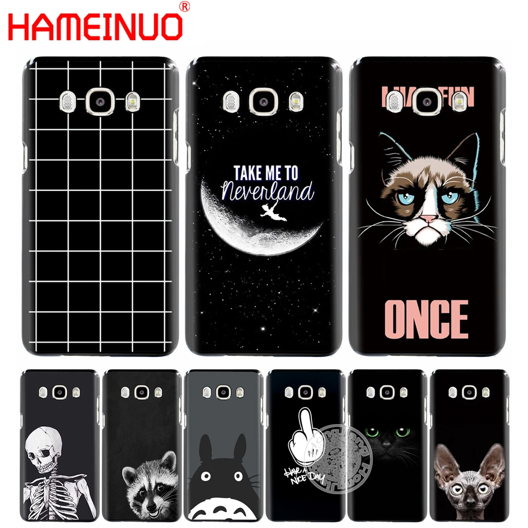 HAMEINUO – coque de téléphone au design simple, noire, avec crâne de chat, à la mode, pour Samsung Galaxy J1 J2 J3 J5 J7 MINI ACE 2016 2015 prime