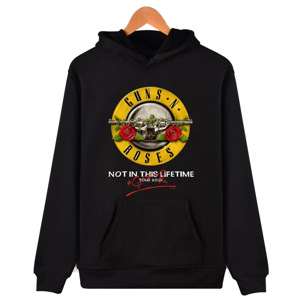 Goedkoop Guns N Roses Gedrukt Hoodie Sweatshirt Mannen Vrouwen Herfst Winter Lange Mouw Truien Sweatshirts Fashion Jas Jas Guns En rozen