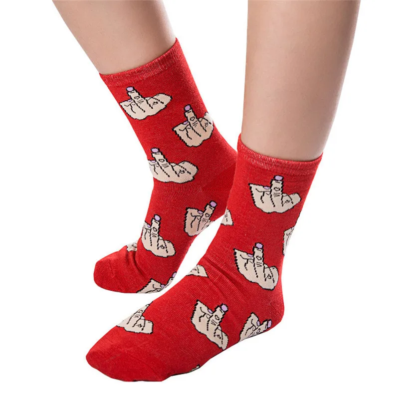 1 пара, носки с низкой лодыжкой, 3d принт, для женщин и девочек, Зимние Теплые повседневные хлопковые носки с рисунком - Цвет: Красный