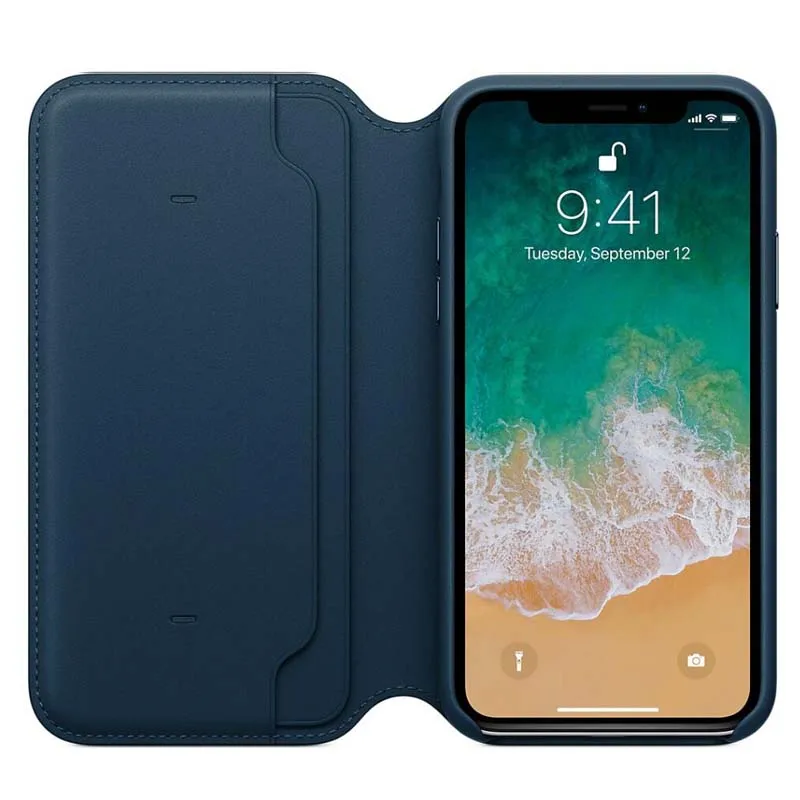 Official Original Have Logo Wallet Flip Leather Case for iPhone X Case with Card Slot Shockproof Cases For Apple iPhone X Cover
