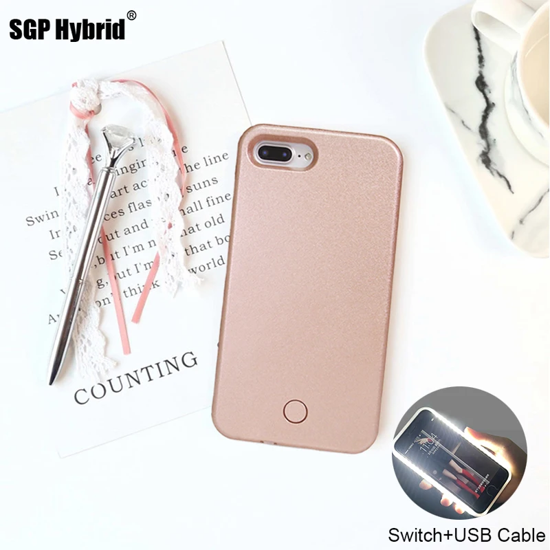 Чехол для iphone X 8 7 6s Plus 5 s вспышка селфи сверкающие с подсветкой Роскошный чехол Apple