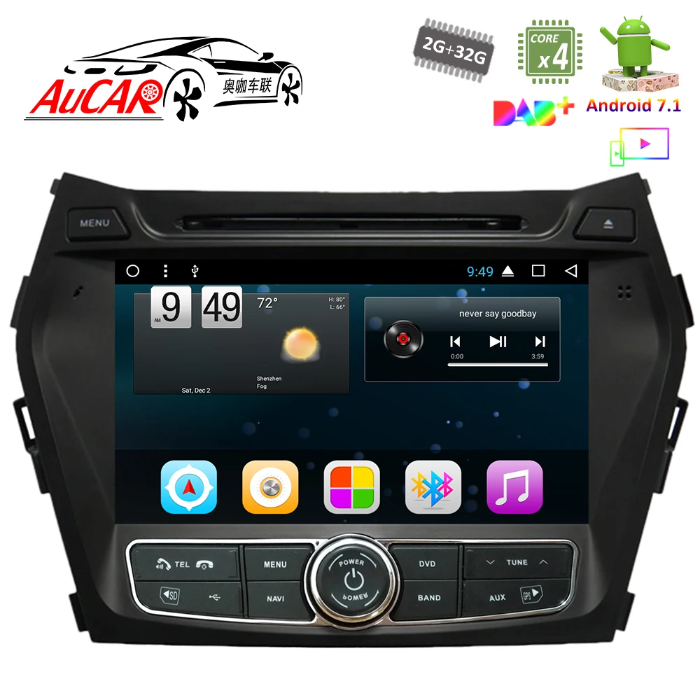 

Android 7.1 8" Car DVD Player GPS Navigation system for Hyundai SantaFe IX45 2013 - 2017 Bluetooth GPS Radio WIFI 4G Stereo