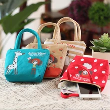 10 шт мультфильм портмоне для Для женщин девочек кошельки из хлопка кейс на молнии ключ кошельки Кошелек держатель для карт отделение для монет мешок