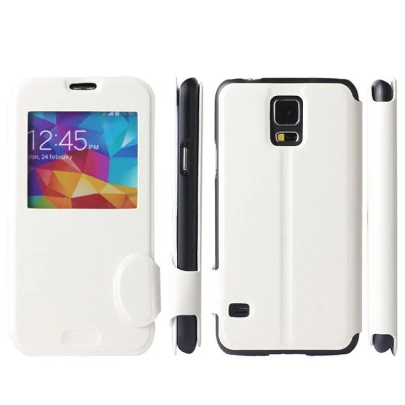 New Fashion View Open Window PU Leather Cover Flip Stand Housing For Samsung Galaxy S5 i9600 |