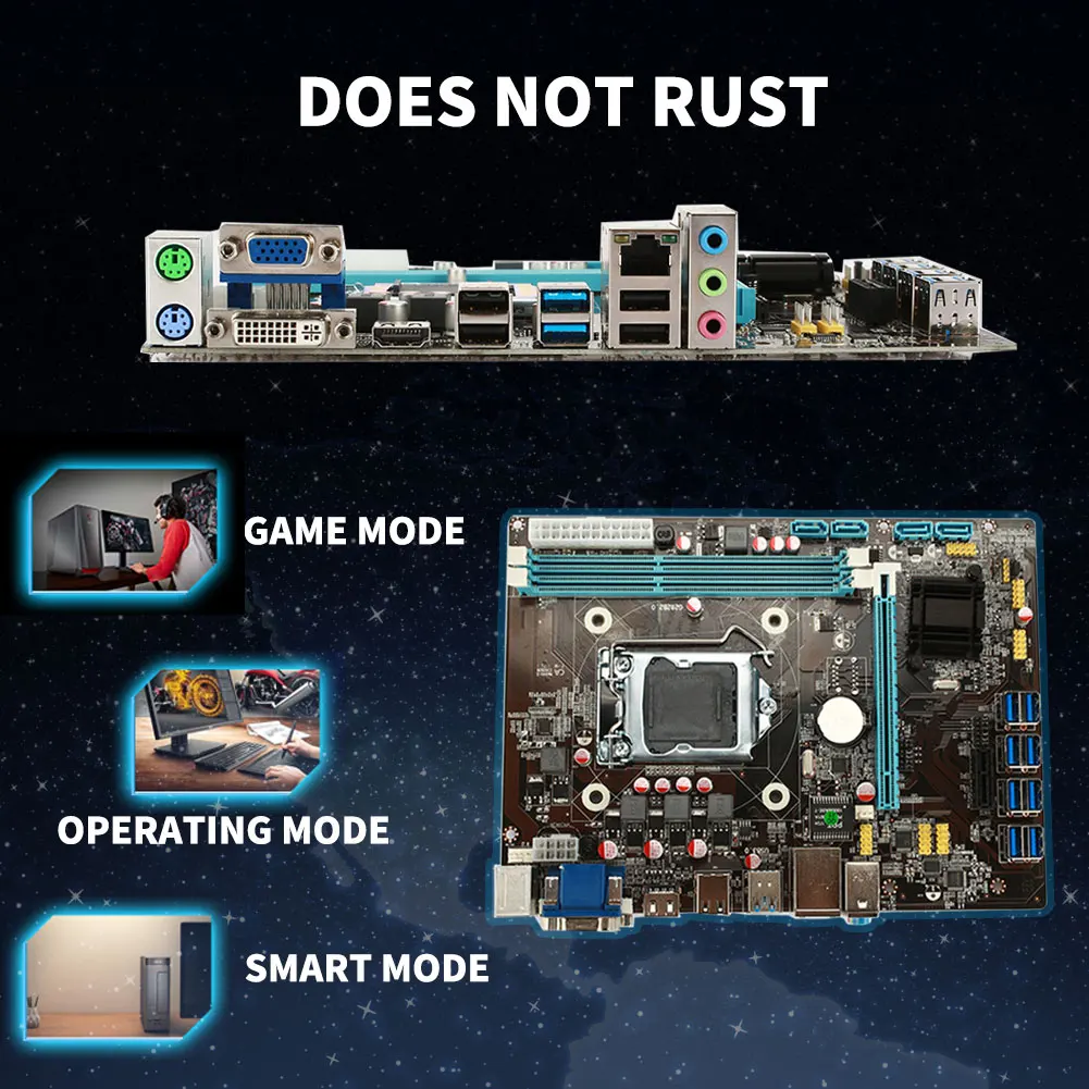 

High Speed B85 BTC Mining Motherboard Rig Ethereum 8 GPU Extender Riser Board BTC LTC PCI-E Extensor Computer