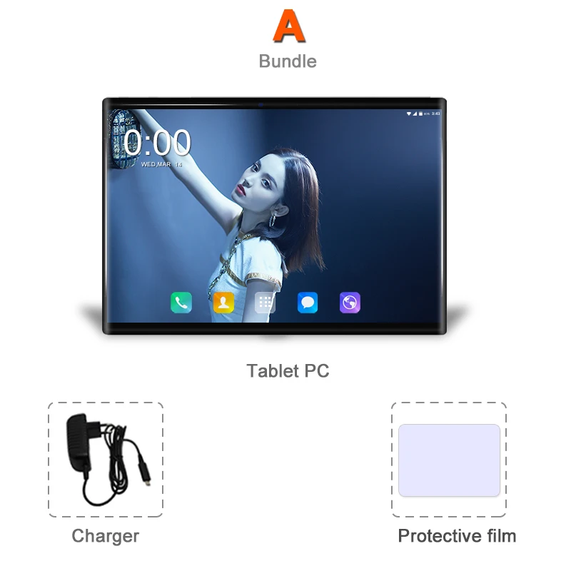 Планшет 10 дюймов LTE 4G телефонные звонки планшеты Восьмиядерный Android 8,0 планшетный ПК 6G+ 64G WiFi gps Bluetooth Dual SIM ips экран 7 8 10.1 детский планшет - Комплект: Комплект 1
