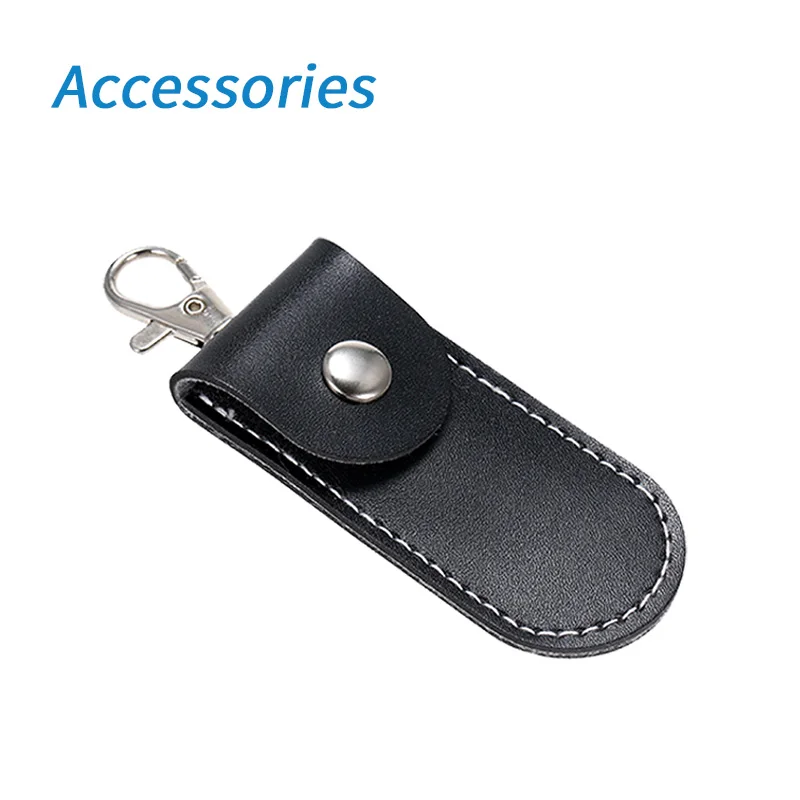 

Universal U Disk Leather Hasp Storage Bags Black Portable Protective Cover With Key Ring For USB Flash Drive Pen Drive Pendrive