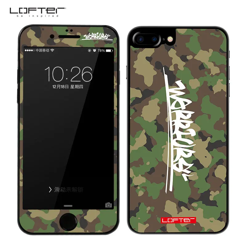 2pcs Front Back Camouflage Marble 9H Full Screen Protector for iPhone 7 Tempered Glass Film for