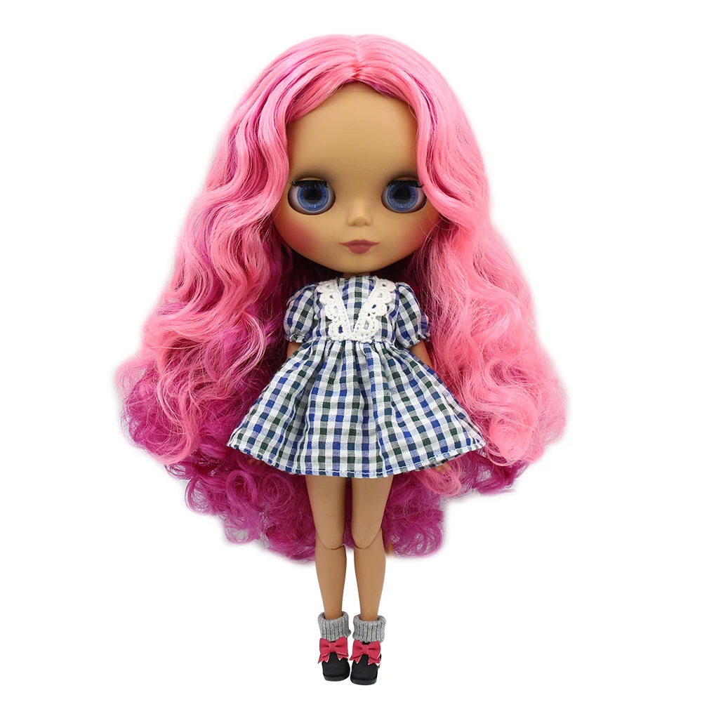 Кукла ледяная DBS Blyth 1/6 bjd шарнирное тело темная кожа матовое лицо Роза и розовые