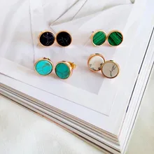 Frauen Schmuck Ohrringe Ohrringe Geometrie und Die Vereinigten Staaten Minimalistischen, Die Alte Weisen Runde Natürlichen Gold Stein Kshmir