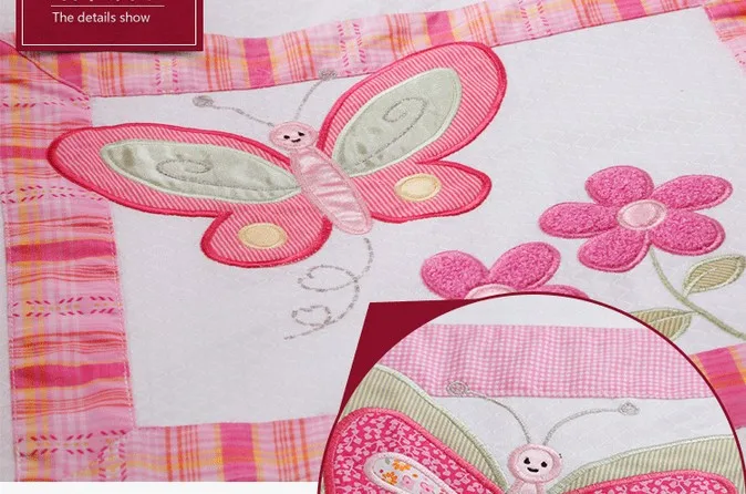 Online Diskon! 4 PCS bayi nursery bedding, cot tempat tidur bayi set bumper, termasuk (bumper + lembar + selimut + bantal)