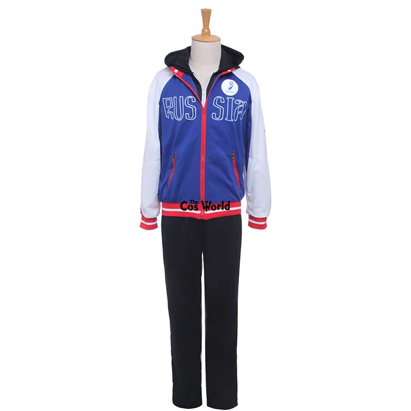 Yuri Plisetsky Anime Cosplay Fantasias, Casaco, Jaqueta, Hoody, Hoodie, Calças, Sportswear, Jersey, Uniforme, Roupa