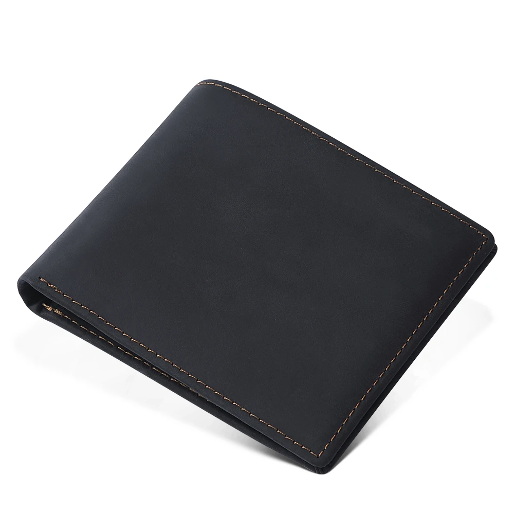 

New arrival 2019 Men Wallet With Zipper RFID Blocking ID Credit Card Holder 100% Top Grain Genuine Cow Leather Men Purse Pocket