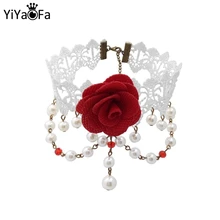 Yiyaofa ручная работа, Винтажное колье, ожерелье, белое кружево, массивное ожерелье для женщин, аксессуары для женщин, готическое свадебное ювелирное изделие, GN-39