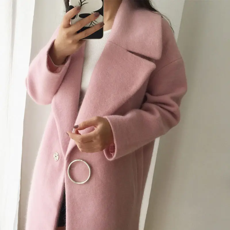 2018 White Wool Blend Coat Women Lapel Long Parka Winter Jacket Cocoon Style Elegant Woolen Coat Thicken Female Outerwear 1652 2018 White Wool Blend Coat Women Lapel Long Parka Winter Jacket Cocoon Style Elegant Woolen Coat Thicken Female Outerwear 1652