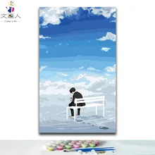 Картины маслом "сделай сам" по номерам с рисованным Аниме фигурки Романтический сказочной картинка-раскраска краски по номерам с комплекты для детей