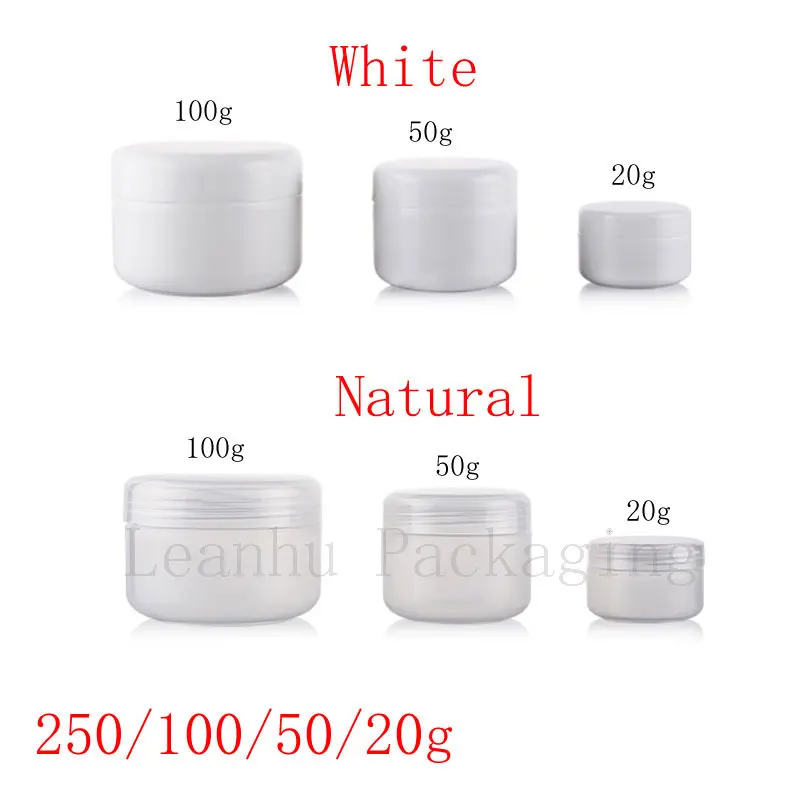 

20g 50g 100g 250g Empty Skin Care Cream Plastic Container , Cosmetic Cream Jars For Personal Care ,Unguent Bottles Pot Canning