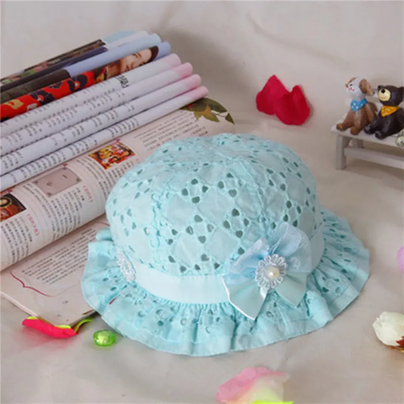 1 шт. полые детские шапки с бантом летняя детская Панама для девочек кружевная